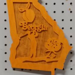 Unique Wood Art Wall Decor. States Handcut in With Scroll Saw - thumbnail 3
