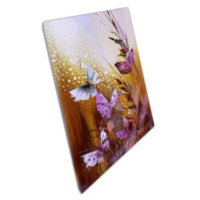 Ethereal Butterfly Canvas Print Pink & White Floral Wall Art For Home, Office, Living Room Decor - image 1