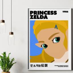 Princess Zelda Art Info Print - Gamer Gift, Unframed - thumbnail 3