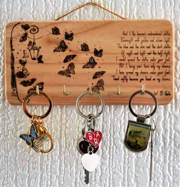 Key Holder For Wall, Laser Engraved Wooden Key Holder, Handmade, Decor, Pyrography, Housewarming Gift, Wood Burning, Ideal Hanger - image 1