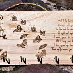 Key Holder For Wall, Laser Engraved Wooden Key Holder, Handmade, Decor, Pyrography, Housewarming Gift, Wood Burning, Ideal Hanger - thumbnail 3