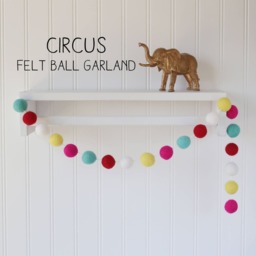 Felt Ball Garland - Wool Circus Party Rainbow Nursery Decor Pom Pom Baby Vintage Circus - thumbnail 3