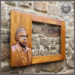 Custom Wood Carved Portrait, Personalized Fine Art, Wall Decor Gift - thumbnail 2