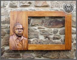Custom Wood Carved Portrait, Personalized Fine Art, Wall Decor Gift - thumbnail 1