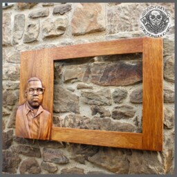 Custom Wood Carved Portrait, Personalized Fine Art, Wall Decor Gift - thumbnail 3