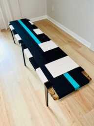 Hand-Woven Entryway Bench Mcm Style End Of Bed & Mudroom Seating - Custom-Made, Multiple Sizes