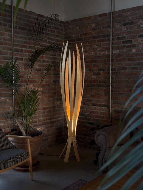 Hedra Floor Lamp - Scandinavian Style Wooden Decorative Home Office Decor - Gift Idea - image 1