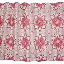 Curtain Panel White Grey Pink Red Flower Modern Floral Decor Cafe Curtain Kitchen Valance , Pillows Runner Napkins Available, Great Gift - thumbnail 1