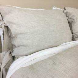 Linen Duvet Cover With Bow Ties, Undyed Linen, Various Bed Sizes Or Custom Size - thumbnail 3