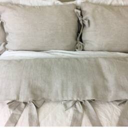 Linen Duvet Cover With Bow Ties, Undyed Linen, Various Bed Sizes Or Custom Size - thumbnail 4