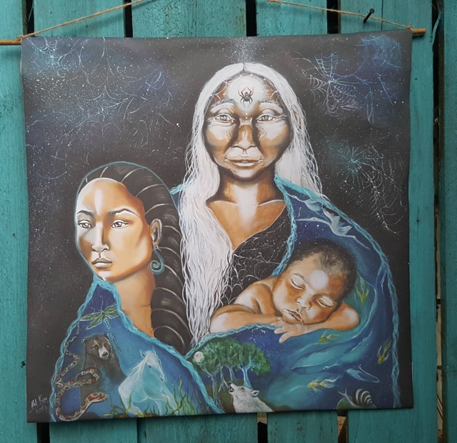 Grandmother Spider Print, Limited Edition Canvas Wall Hanging - 50cm/50cm