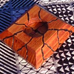 Scorched By Odin's Strike - Lightning Scorch Salvaged Wood Candle Holder Tea Light Norse Inspired Burned Odin Wooden Decor - thumbnail 4