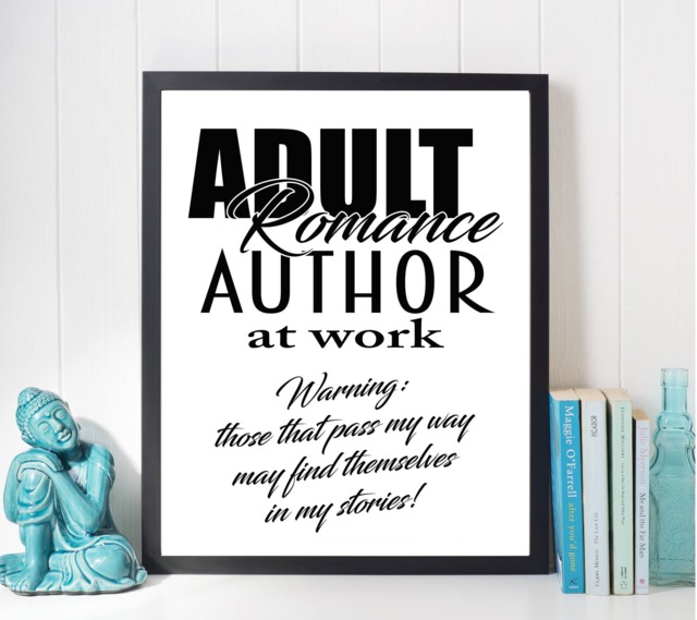 "Printable Wall Art, Printable Quotes, ""Adult Romance Author At Work"" Digital 8x10" - image 1
