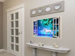 Full Colour Unicorn Wall Art, Sticker, 3D Window, PVC Decal, Modern Transfer