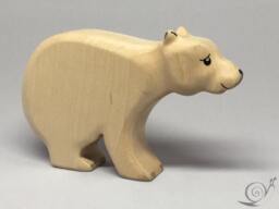 Toy Ice Bear Polar Wooden White Black Colourful Mother Size 14, 5 X 8, 0 2, 5 cm - Bxhxs Approx. 98, 5 Gr