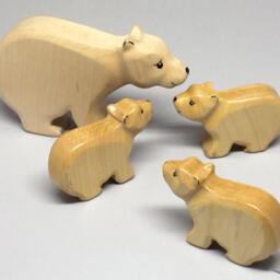 Toy Ice Bear Polar Wooden White Black Colourful Mother Size 14, 5 X 8, 0 2, 5 cm - Bxhxs Approx. 98, 5 Gr - thumbnail 4