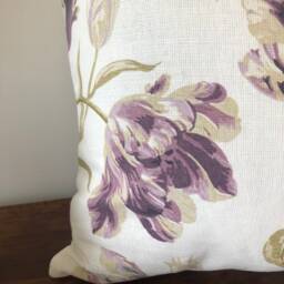 Handmade Cushion in Laura Ashley Gosford Plum Fabric Purple Tulip Floral Pattern Lounge Bedroom Armchair Couch Cottage Birthday Present - thumbnail 3