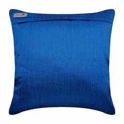 "Art Silk Royal Blue Throw Pillow Cover 16""x16" - thumbnail 3