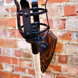 Wall Light, Wall Sconce, English Torch, Medieval Sconce Wrought Iron Sconces, Lantern, Old English, Shield & Torch - thumbnail 4
