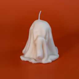 Sheet Ghost Candle Halloween Decor, Handcrafted Soy Wax Candle - thumbnail 3