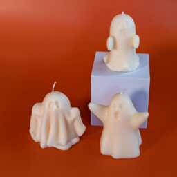 Sheet Ghost Candle Halloween Decor, Handcrafted Soy Wax Candle - thumbnail 2