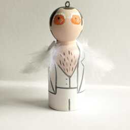 Hand-Painted Elton John Inspired Peg Doll Ornament - 6cm Christmas Decoration - thumbnail 2