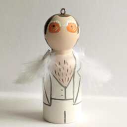 Hand-Painted Elton John Inspired Peg Doll Ornament - 6cm Christmas Decoration - thumbnail 3