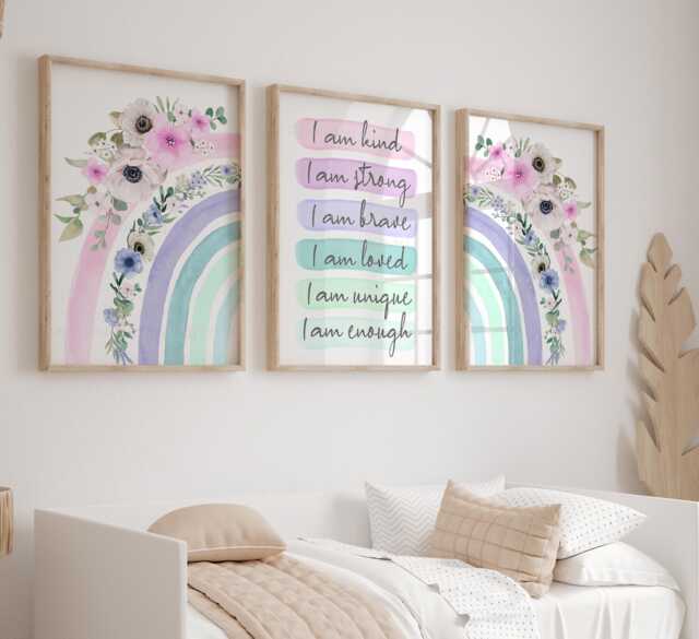Teen Girls Wall Art, Positive Affirmations - image 1