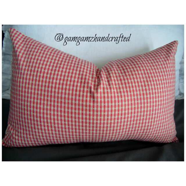 Laurel Check.red/Cream.check Pillow Cover.red Slipcovers.valentines.farmhouse Pillows.throw Pillows.toss Pillows - image 1