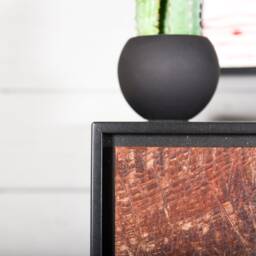 Black Floating Nightstand With Drawer in Old Wood - thumbnail 3