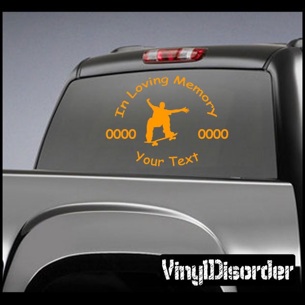 Skateboard 01 in Loving Memory Custom Car Or Wall Vinyl Decal Stickers - Ilmskateboard01Et - image 1
