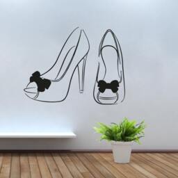 High Heels Wall Decals Fashion Stylish Shoe Vinyl Sticker Home Bedroom Decor Interior Design Art Murals Ms768 - thumbnail 1