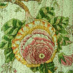 Floral Print Indian Handmade Kantha Quilt Bedspread Blanket Coverlet Perfect Bed Matching Throw - thumbnail 2
