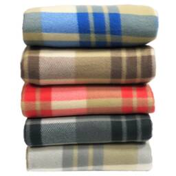 Tartan Throw Blanket Checked Design Large Polar Fleece Warm Soft Bed Travel Car Camping - thumbnail 1