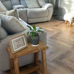 Rustic Wooden Display Stool - Solid Wood Side Table - thumbnail 2
