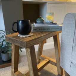 Rustic Wooden Display Stool - Solid Wood Side Table - thumbnail 3