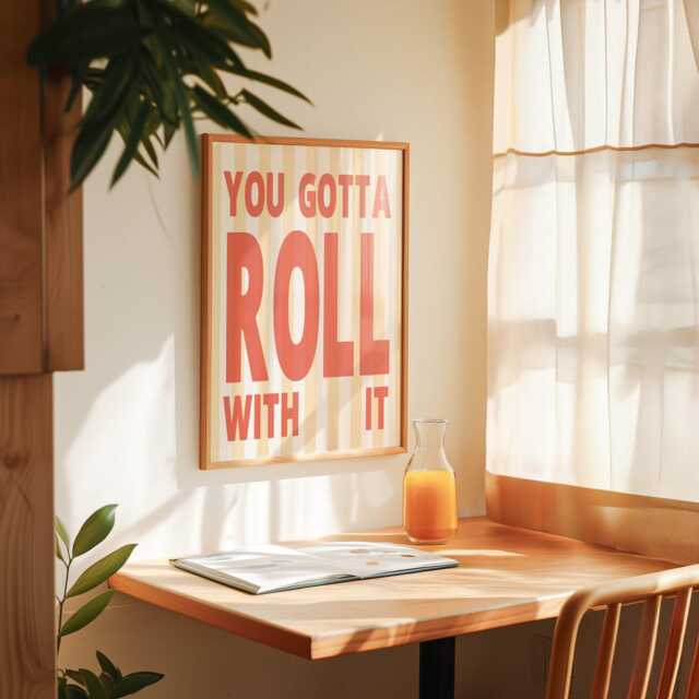 Retro Gicl??e Music Art Print Roll With It - Indie Wall Playful & Nostalgic Home Decor- A4-A2 Sizes UK Printed Eco Packaging - image 1