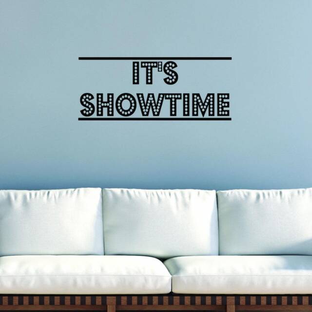 It's Showtime Vinyl Wall Decal Decor Home Theater Drama Stickers Quotes Movies Theatrical Quote - Vwaq - image 1