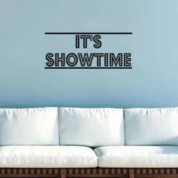 It's Showtime Vinyl Wall Decal Decor Home Theater Drama Stickers Quotes Movies Theatrical Quote - Vwaq - thumbnail 1