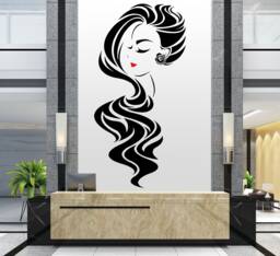 Woman Hair Salon Wall Decal Beauty Decor 2940 - thumbnail 1