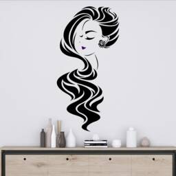 Woman Hair Salon Wall Decal Beauty Decor 2940 - thumbnail 3