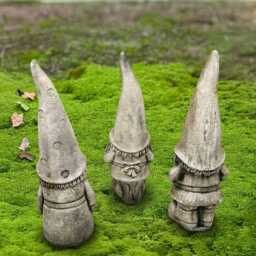 Concrete Three Dwarfs Figure Outdoor Gnome Statue Cement Dwarf Sculpture Stone Ornament Lover Gift Handmade Patio Decor - thumbnail 2