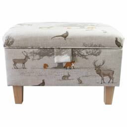 Tatton Autumn Handmade Storage Ottoman Footstool - Animal Upholstered Pouffe Toy Box British Bespoke Made - thumbnail 3
