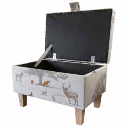 Tatton Autumn Handmade Storage Ottoman Footstool - Animal Upholstered Pouffe Toy Box British Bespoke Made - thumbnail 2