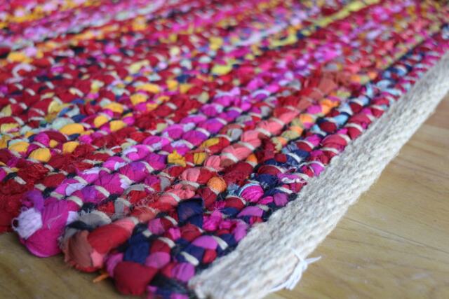 Handwoven Cotton Rag Rug Colorful Chindi Dhurrie Runner - image 1