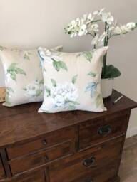 Handmade Reversible Cushion in Laura Ashley Wisley Fabric - thumbnail 1