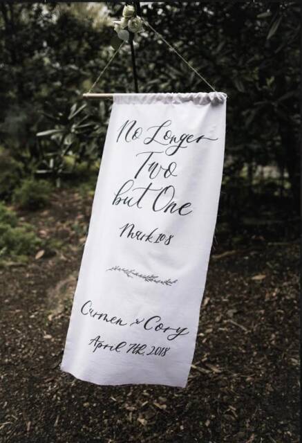 Calligraphy Fabric Banner - Custom Wall Hanging Large - image 1