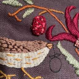 "Embroidery Kit Strawberry Thief Pillow, 12""x 16" - thumbnail 3