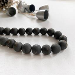 Farmhouse Black Distressed Wood Bead Curtain Tiebacks Rustic Window Decor - thumbnail 4