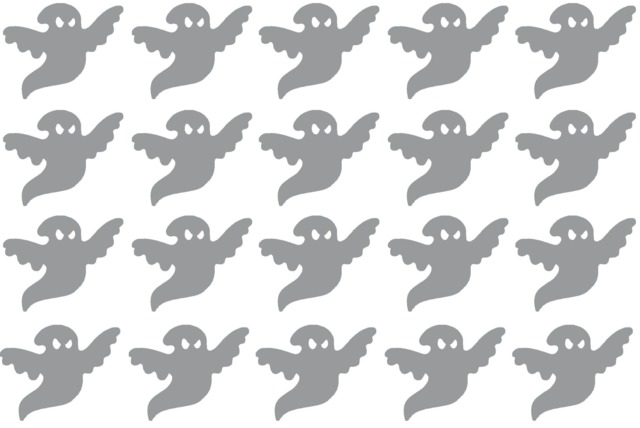 20 X Vinyl Ghost Shaped Stickers, Decal Mural. Halloween, Cardmaking, Scrapbooking, Crafting, Wall, Window, Mirror, Car Decor - image 1